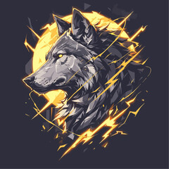 stylized 2D logo representing a wolf head 