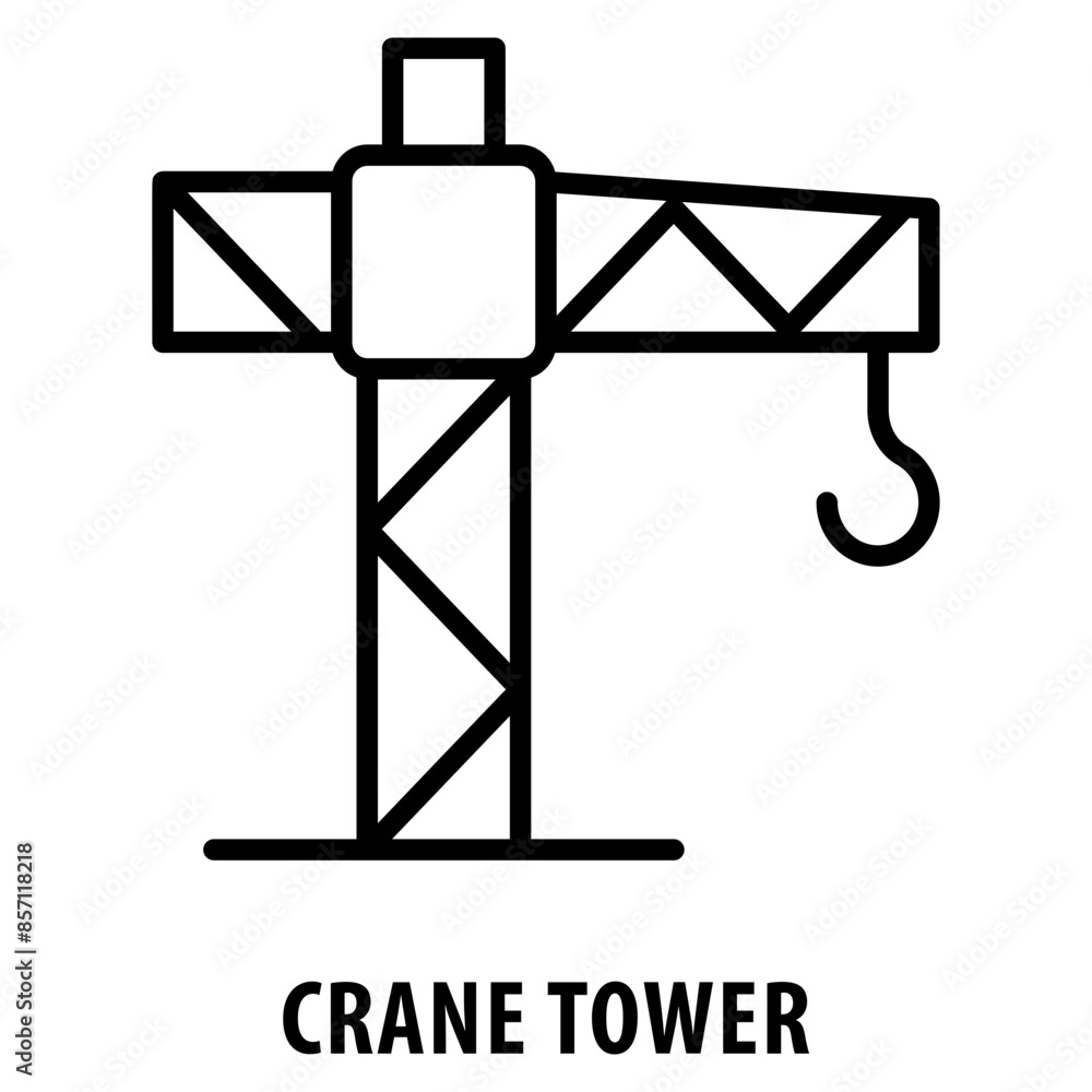 Poster crane tower icon simple and easy to edit for your design elements