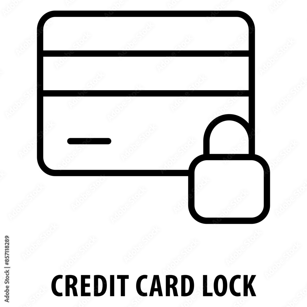 Poster credit card lock icon simple and easy to edit for your design elements