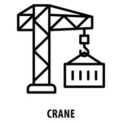 Crane Icon simple and easy to edit for your design elements