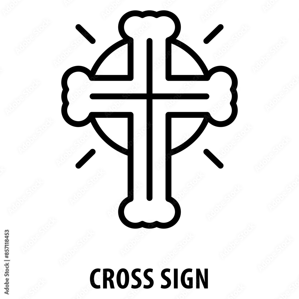 Poster cross sign icon simple and easy to edit for your design elements