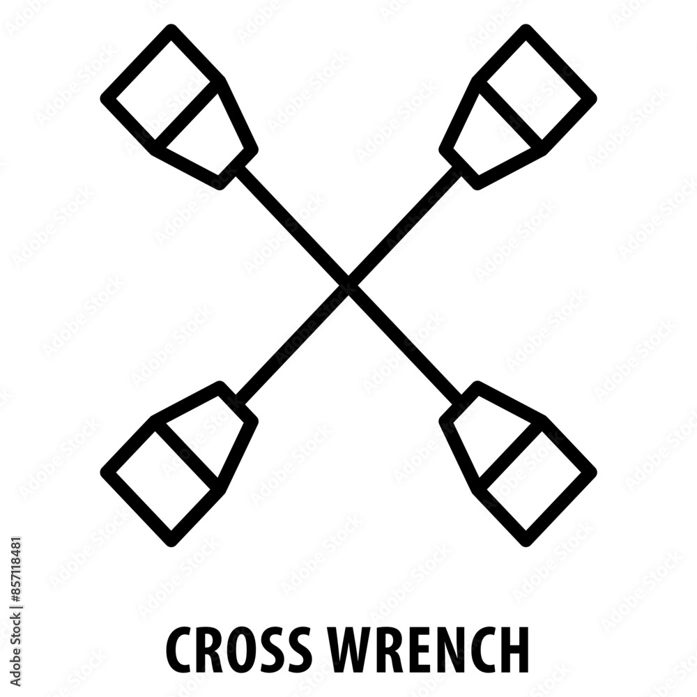 Poster cross wrench icon simple and easy to edit for your design elements