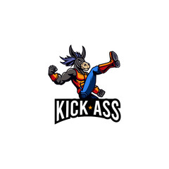 Kickass Donkey Illustration logo Design Vector 