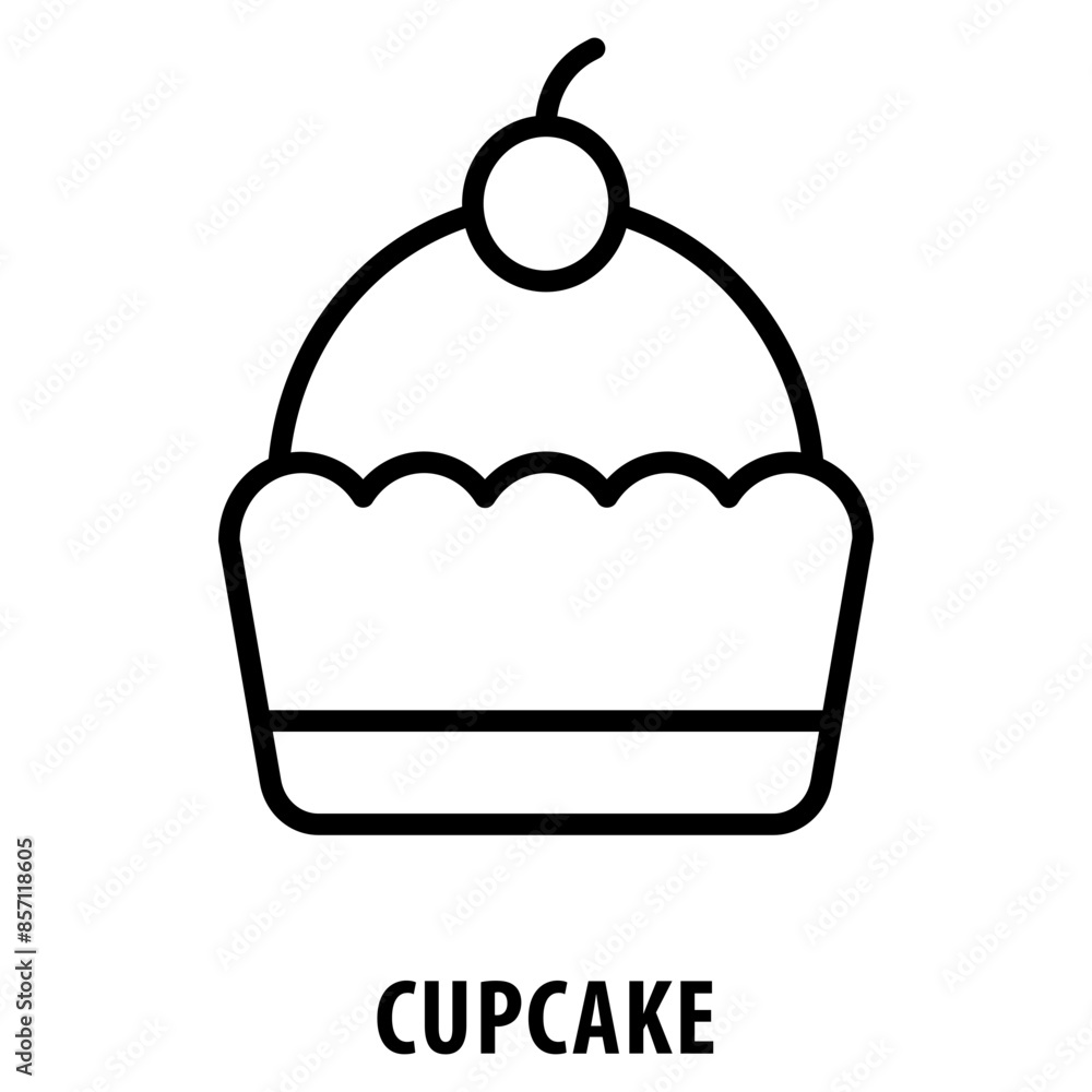 Aufkleber cupcake icon simple and easy to edit for your design elements
