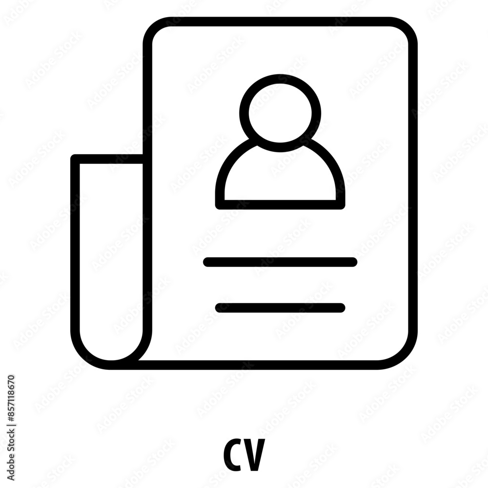 Poster cv icon simple and easy to edit for your design elements