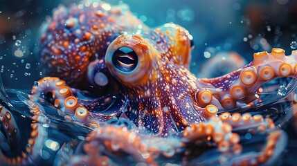 vector illustration of octopus on a plain background 2 AI Generative