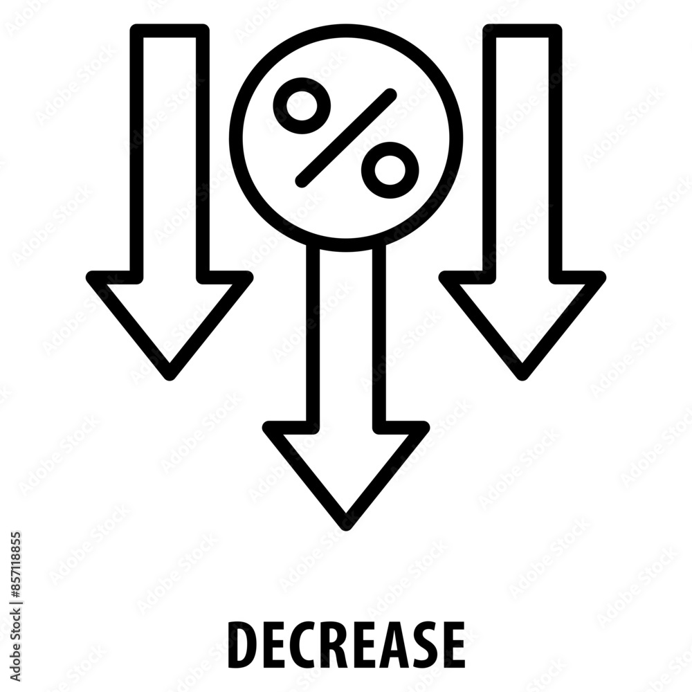 Aufkleber decrease icon simple and easy to edit for your design elements
