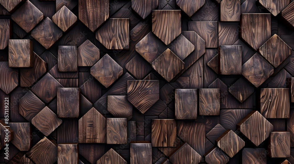 Aufkleber wooden block texture and abstract background with geometric patterns