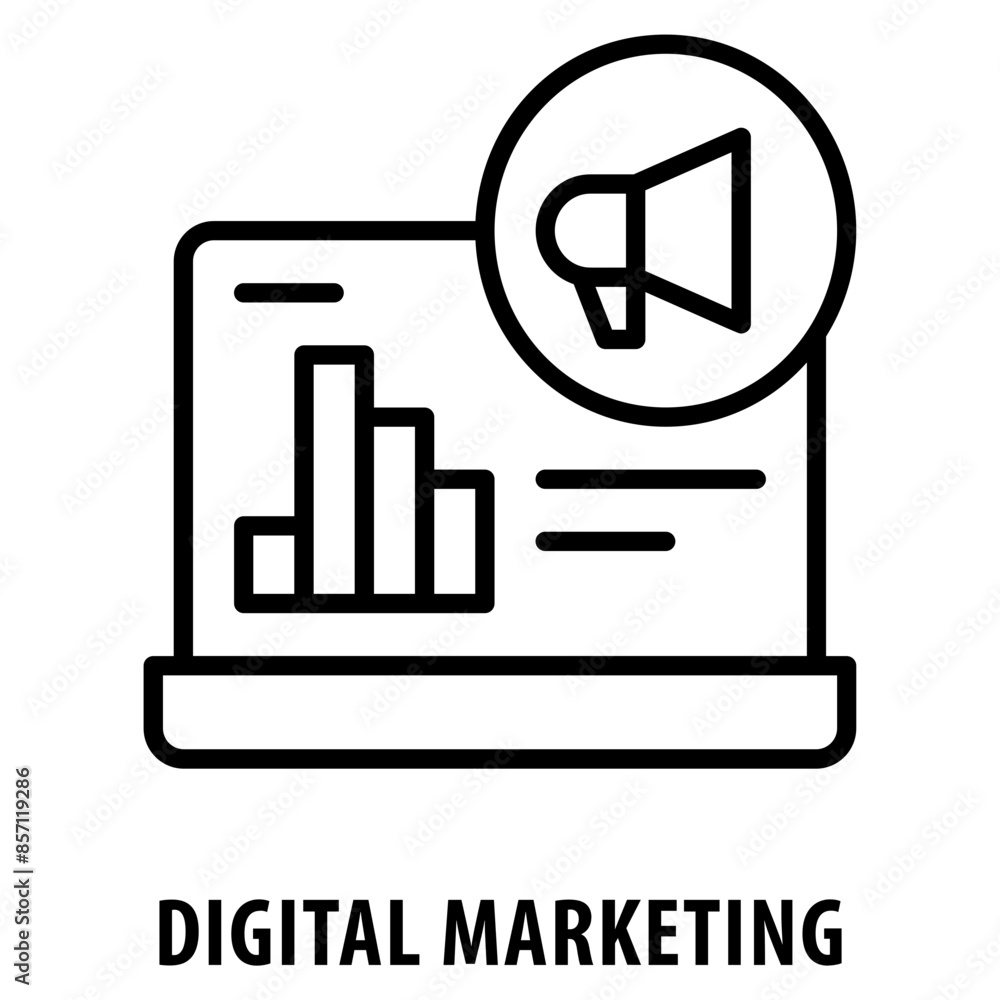 Poster digital marketing icon simple and easy to edit for your design elements