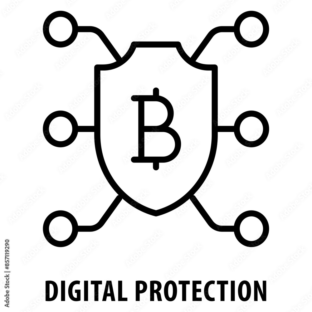 Aufkleber digital protection icon simple and easy to edit for your design elements