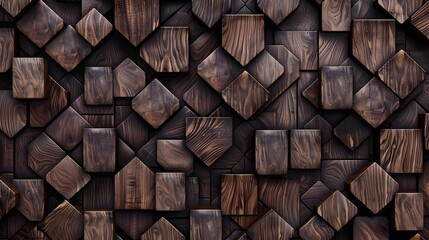 Fototapeta premium Wooden block texture and abstract background with geometric patterns