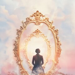 Elegant silhouette of a person in luxury attire