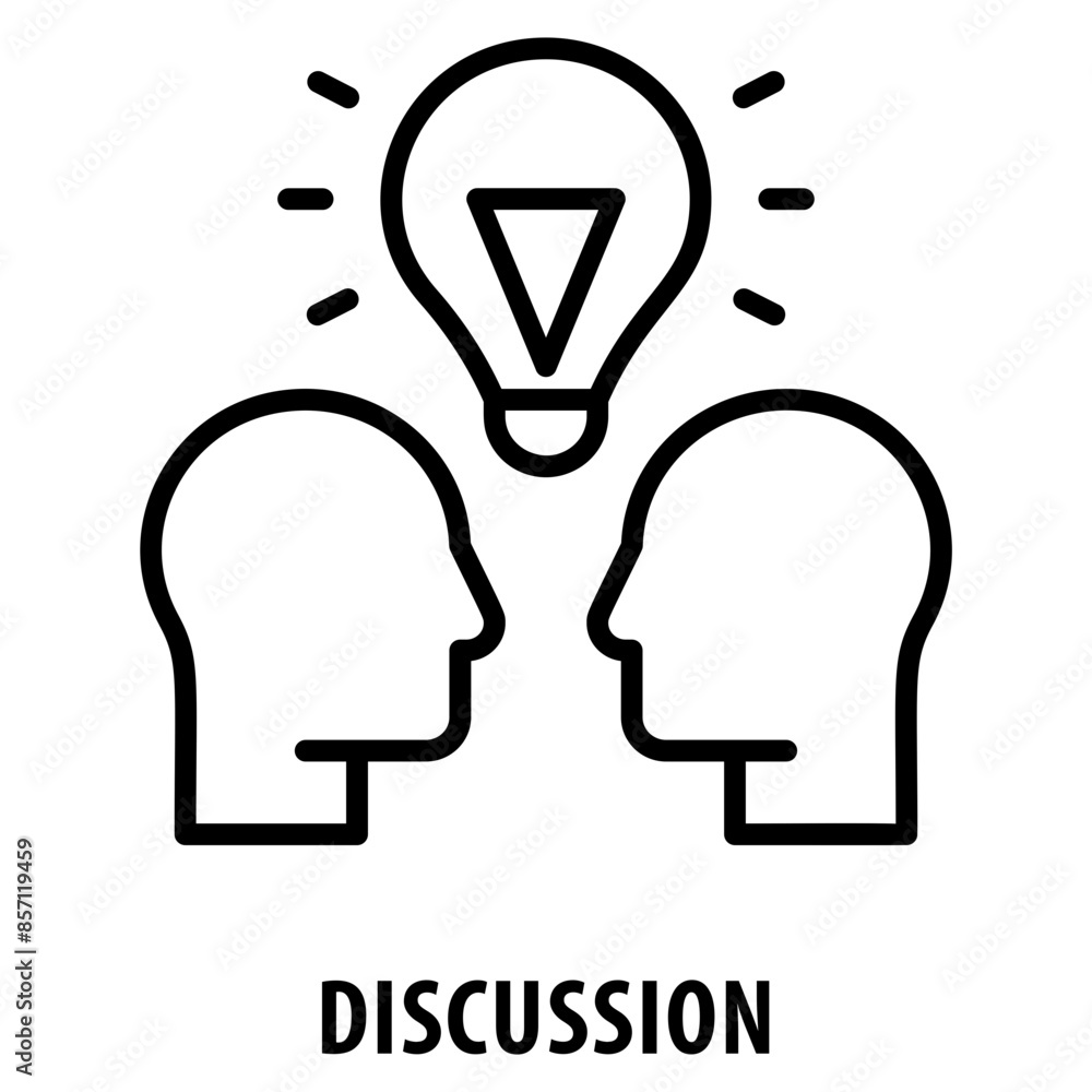 Poster discussion icon simple and easy to edit for your design elements