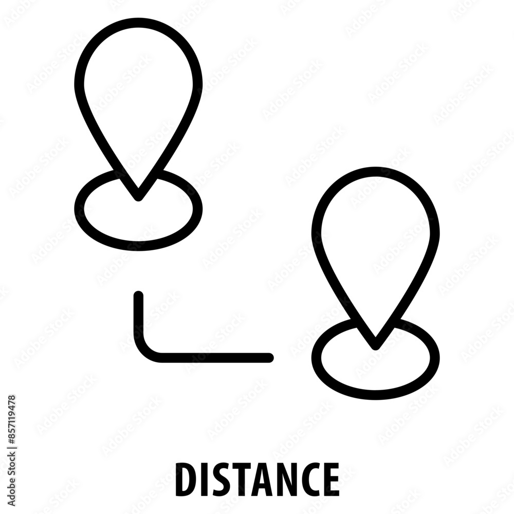Aufkleber distance icon simple and easy to edit for your design elements