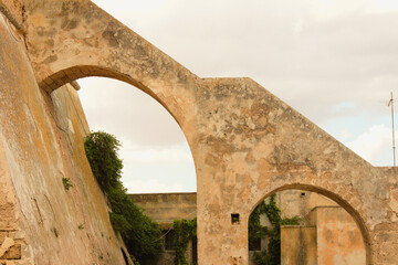 Detail of Torre Squillace ( Squillace  watchtower ) - Porto Cesareo, Apulia, Italy