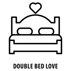 Double Bed Love Icon simple and easy to edit for your design elements