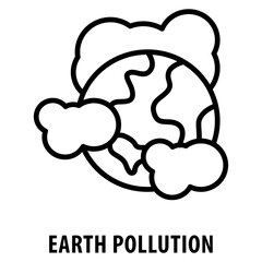 Earth pollution Icon simple and easy to edit for your design elements