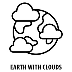 Earth with clouds Icon simple and easy to edit for your design elements