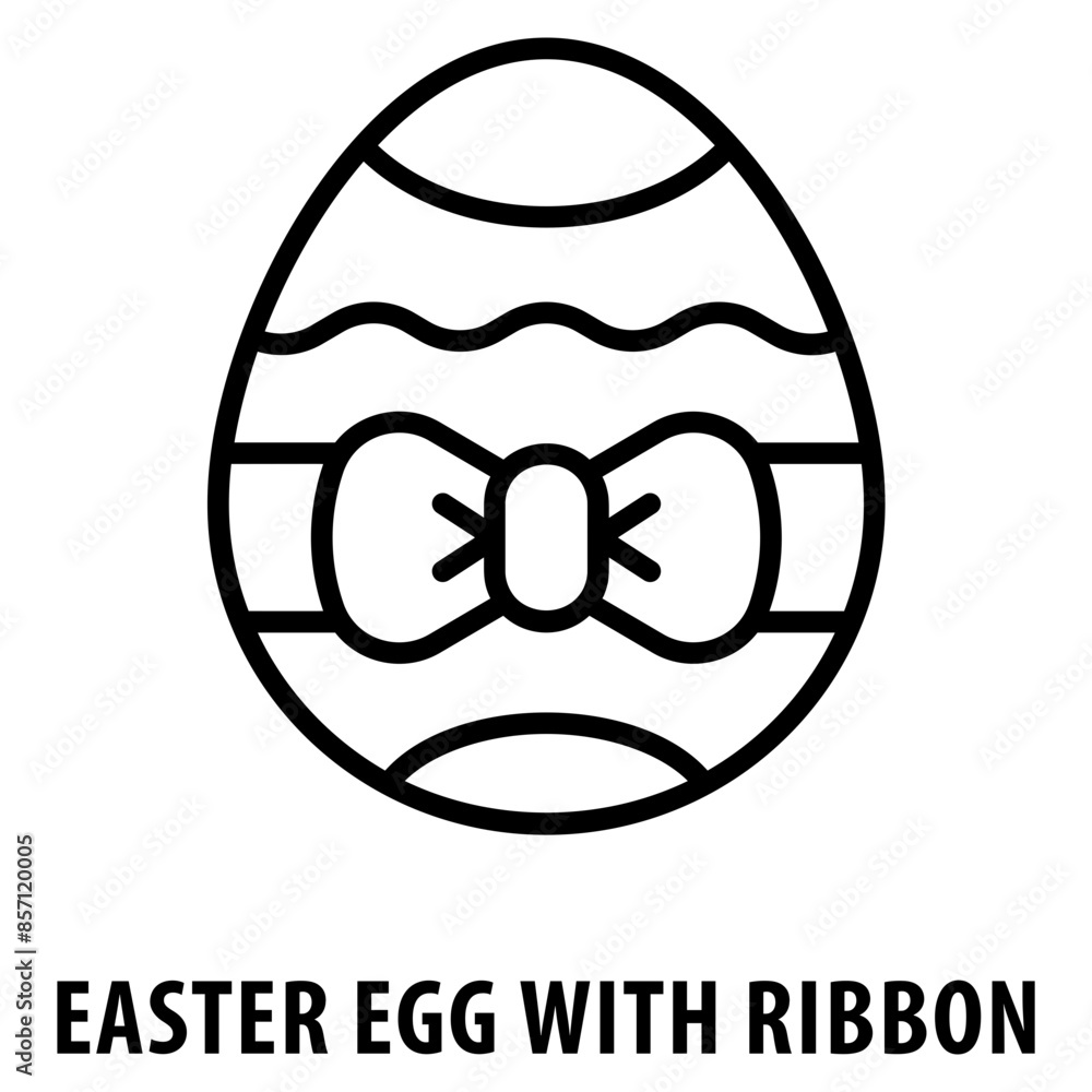 Poster easter egg with ribbon icon simple and easy to edit for your design elements