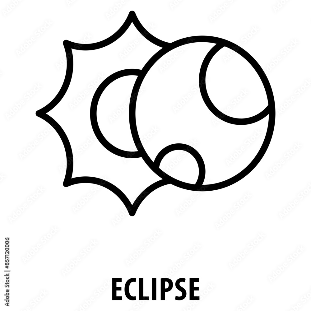 Poster eclipse icon simple and easy to edit for your design elements