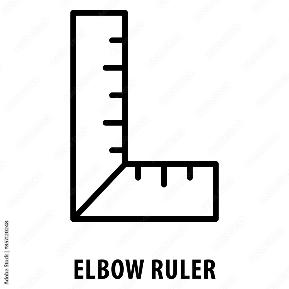 Poster elbow ruler icon simple and easy to edit for your design elements