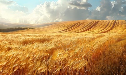 Golden wheat field ready for harvest