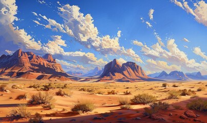 Naklejka premium Desert landscape with shadows