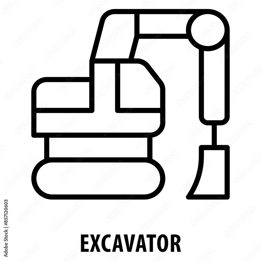 Poster excavator icon simple and easy to edit for your design elements