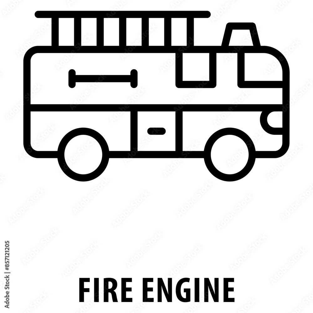 Aufkleber fire engine icon simple and easy to edit for your design elements