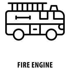 Fire engine Icon simple and easy to edit for your design elements
