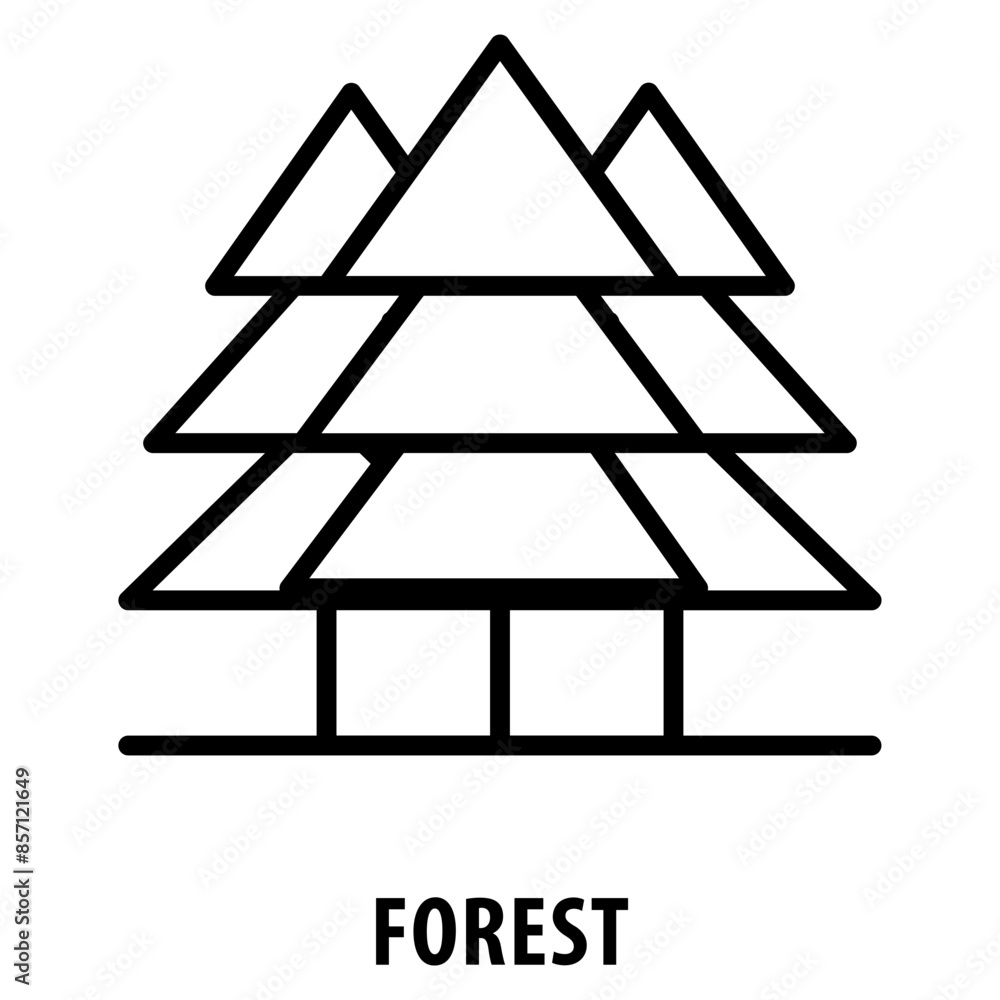 Poster forest icon simple and easy to edit for your design elements