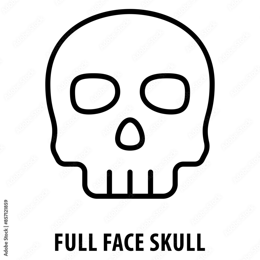 Aufkleber full face skull without lower jaw icon simple and easy to edit for your design elements