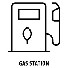 Gas Station Icon simple and easy to edit for your design elements