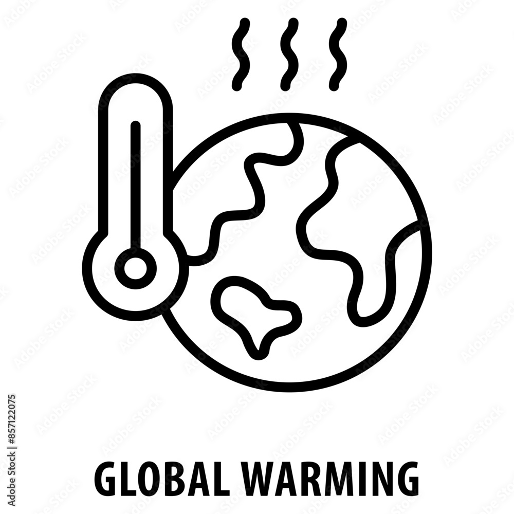 Aufkleber global warming icon simple and easy to edit for your design elements