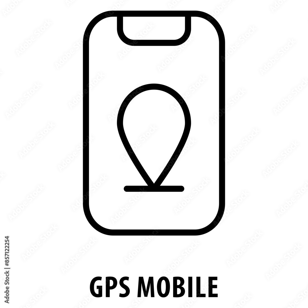 Poster gps mobile icon simple and easy to edit for your design elements