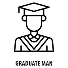 Graduate man Icon simple and easy to edit for your design elements