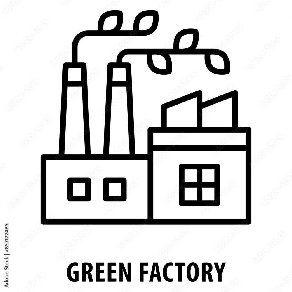 Poster green factory icon simple and easy to edit for your design elements