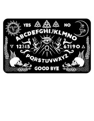 Ouija Board Illustration, Ouija Cut file, Ouija Board Stencil, Halloween Clipart, Ouija Board Game Vector, Spirit of the Glass