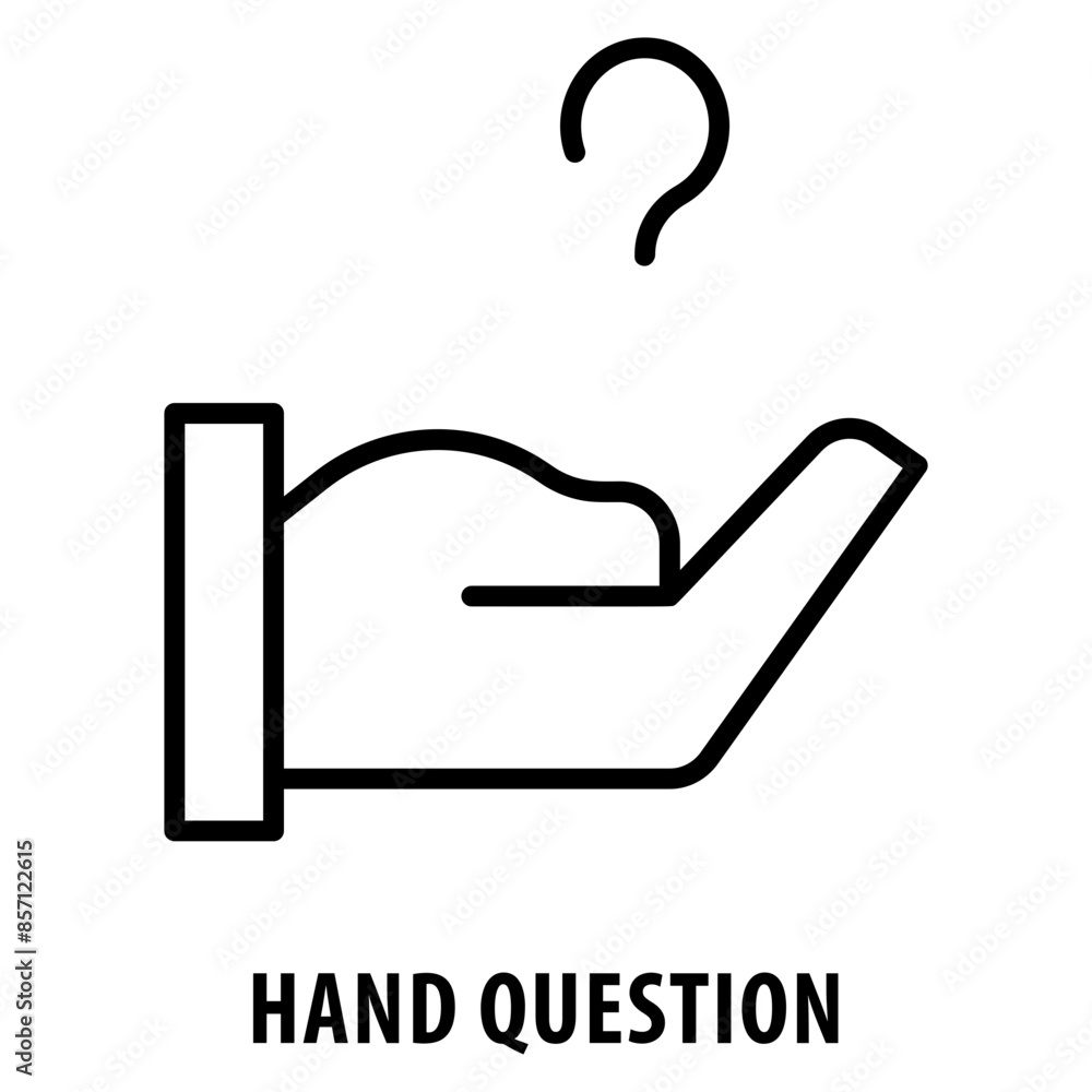 Poster hand question icon simple and easy to edit for your design elements