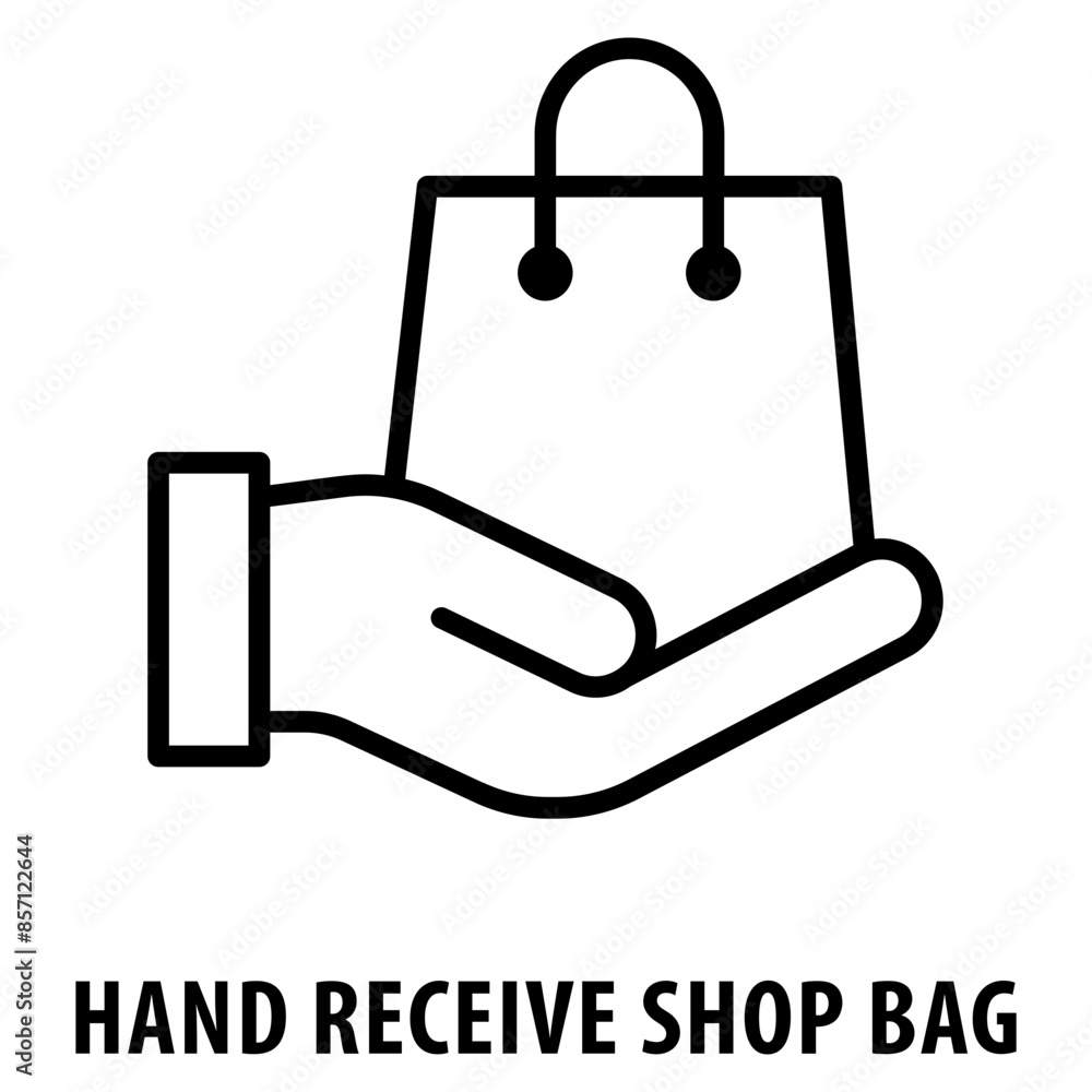 Poster hand receive shop bag icon simple and easy to edit for your design elements