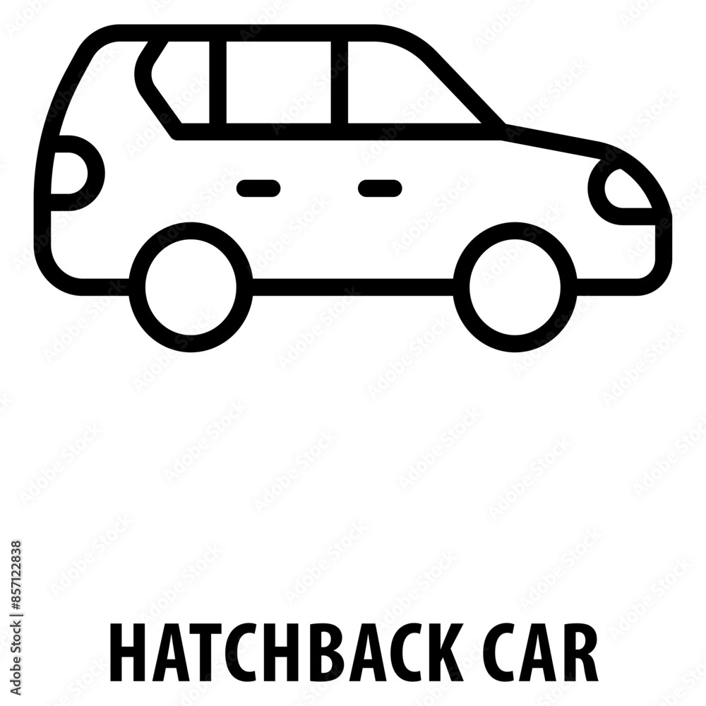 Aufkleber hatchback car icon simple and easy to edit for your design elements