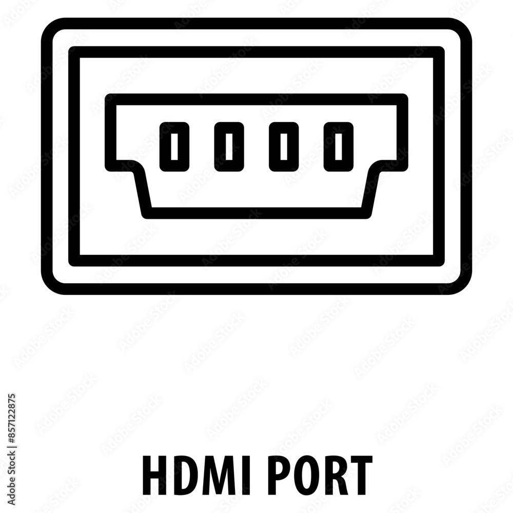 Aufkleber hdmi port icon simple and easy to edit for your design elements