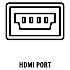 HDMI Port Icon simple and easy to edit for your design elements