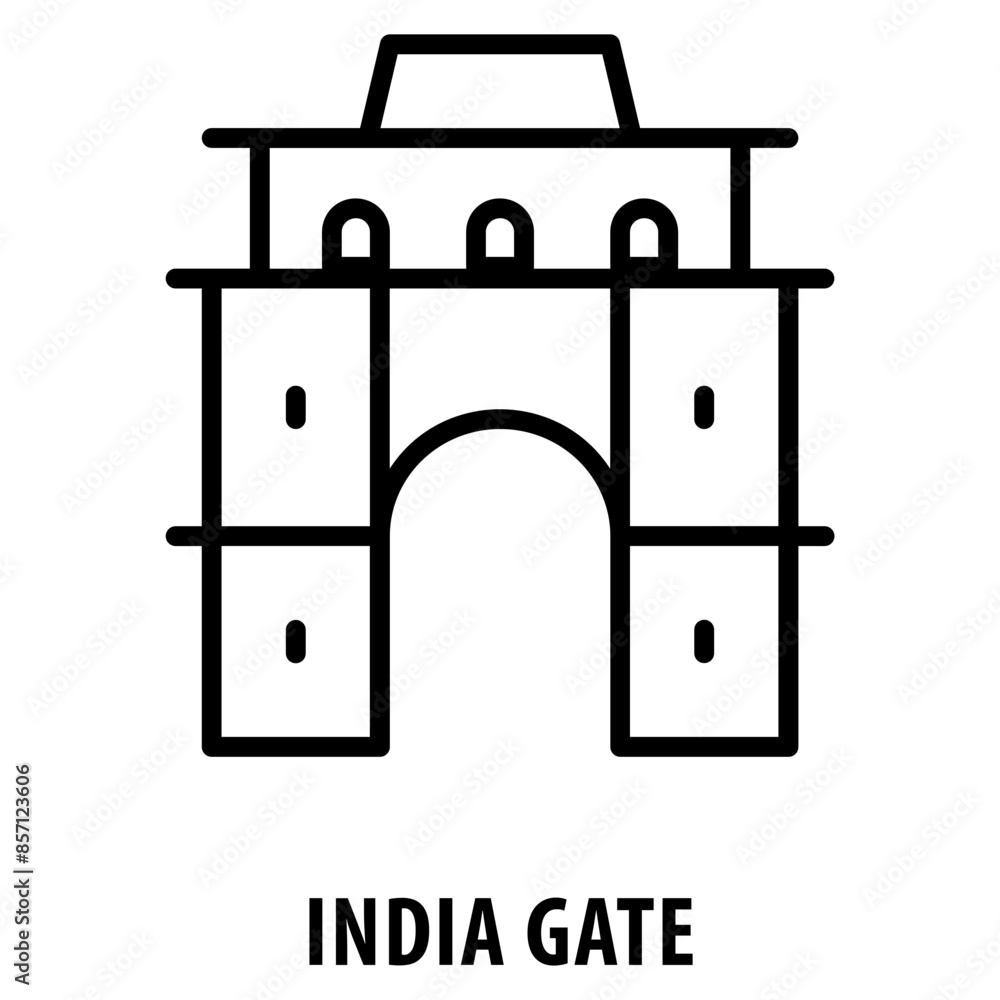 Poster india gate icon simple and easy to edit for your design elements