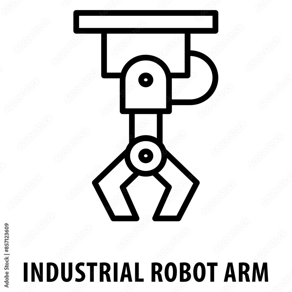 Poster industrial robot arm icon simple and easy to edit for your design elements