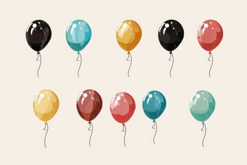 A bunch of vibrant balloons drifting through the air