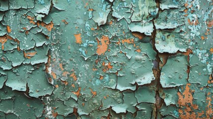 Peeling paint on metal close up with space for text Rough texture with peeling paint for design