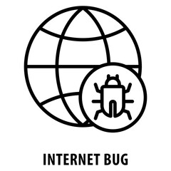 Internet Bug Icon simple and easy to edit for your design elements