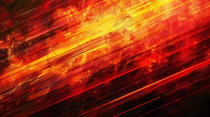 Abstract background with light beams in red orange and yellow set on dark base background