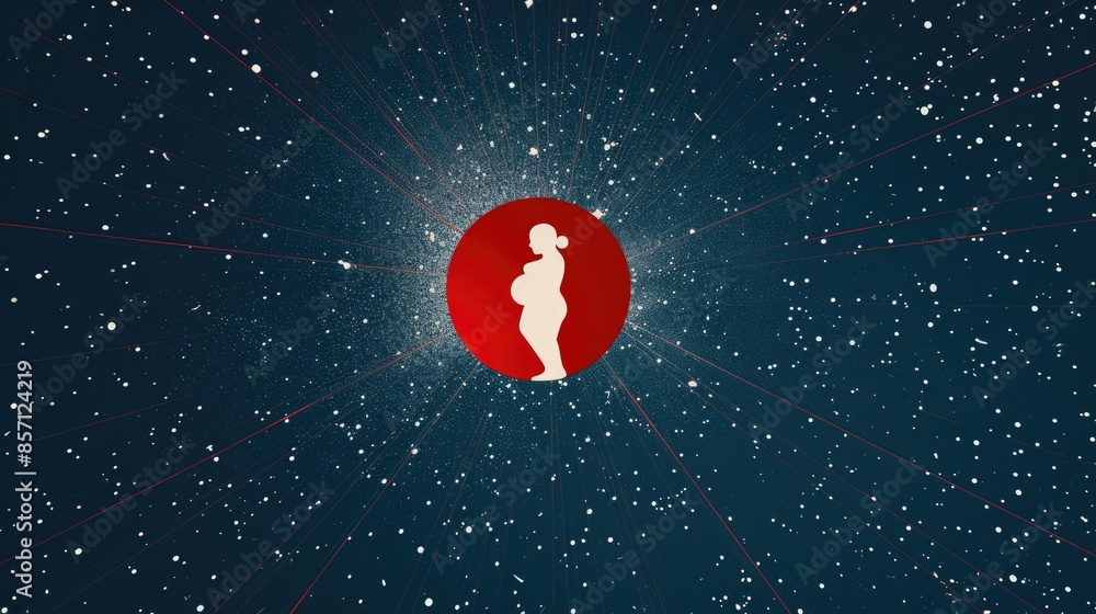 Poster a person standing in the middle of a star-filled sky, perfect for use as an illustration or design e